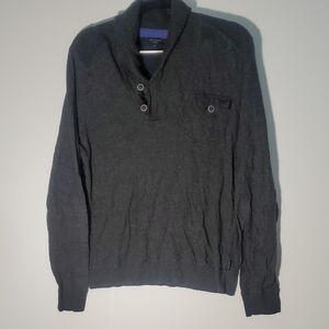 Ted Baker London Mens Size 3 US M Cowl Neck Sweater Cotton Blend Gray